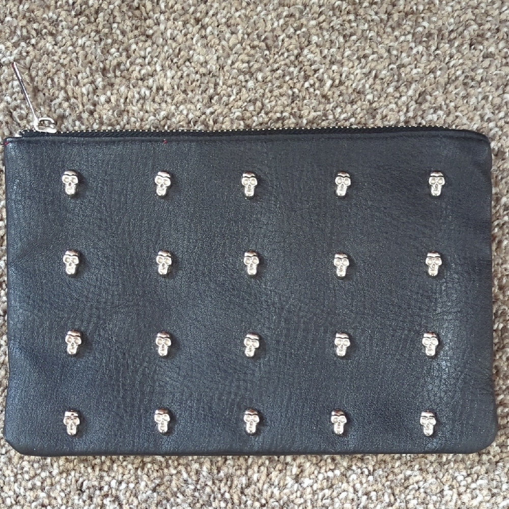 Sondra Roberts Squared Skull Studded Makeup Bag Pouch